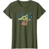 image:imageStar Wars The Mandalorian The Child with Blue Butterflies TShirtOlive Green