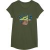image:imageStar Wars The Mandalorian The Child with Blue Butterflies TShirtOlive Green