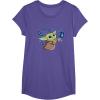 image:imageStar Wars The Mandalorian The Child with Blue Butterflies TShirtPurple Heather