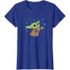 image:imageStar Wars The Mandalorian The Child with Blue Butterflies TShirtRoyal Blue
