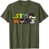 image:imageStar Wars Logo Character CloseUp Kawaii Style Tshirt TShirtOlive Green