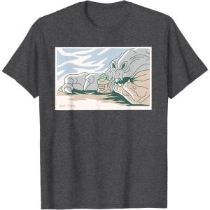 image:imageStar Wars Grogu and Rancor Nap Time TShirtDark Heather Grey
