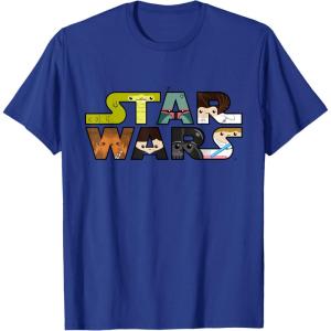 image:imageStar Wars Logo Character CloseUp Kawaii Style Tshirt TShirtRoyal Blue