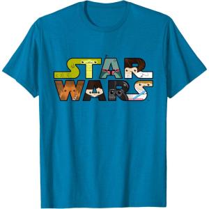 image:imageStar Wars Logo Character CloseUp Kawaii Style Tshirt TShirtSapphire Blue