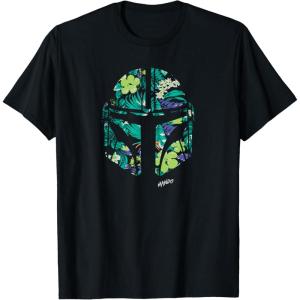 image:imageStar Wars The Mandalorian Mando Tropical Print Helmet TShirtBlack