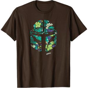 image:imageStar Wars The Mandalorian Mando Tropical Print Helmet TShirtBrown
