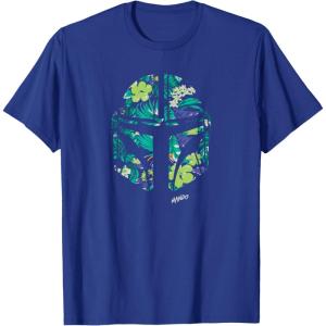 image:imageStar Wars The Mandalorian Mando Tropical Print Helmet TShirtRoyal Blue