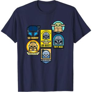 image:imageStar Wars The Mandalorian Season 3 Character Stickers Grogu TShirtNavy Blue
