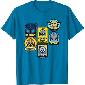 image:imageStar Wars The Mandalorian Season 3 Character Stickers Grogu TShirtSapphire Blue