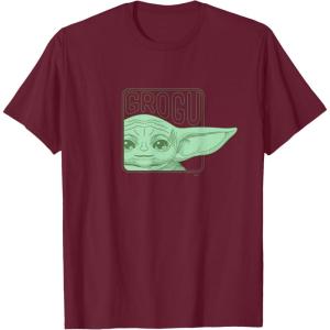 image:imageStar Wars The Mandalorian Season 3 Grogu Face with Name TShirtBurgundy