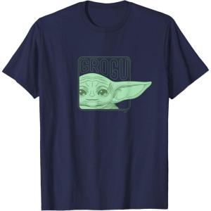 image:imageStar Wars The Mandalorian Season 3 Grogu Face with Name TShirtNavy Blue