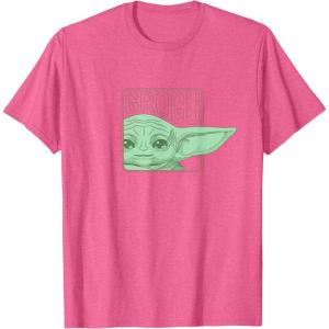 image:imageStar Wars The Mandalorian Season 3 Grogu Face with Name TShirtPink Heather