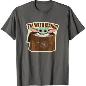 image:imageStar Wars The Mandalorian Season 3 Grogu Im With Mando TShirtAsphalt Grey
