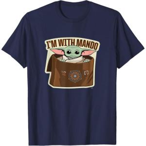image:imageStar Wars The Mandalorian Season 3 Grogu Im With Mando TShirtNavy Blue