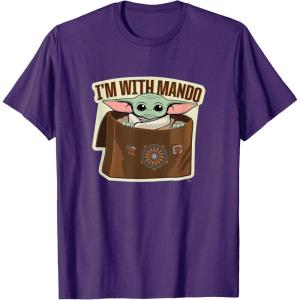 image:imageStar Wars The Mandalorian Season 3 Grogu Im With Mando TShirtPurple