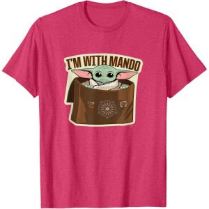 image:imageStar Wars The Mandalorian Season 3 Grogu Im With Mando TShirtRed Heather