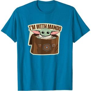 image:imageStar Wars The Mandalorian Season 3 Grogu Im With Mando TShirtSapphire Blue