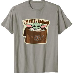 image:imageStar Wars The Mandalorian Season 3 Grogu Im With Mando TShirtSlate Grey