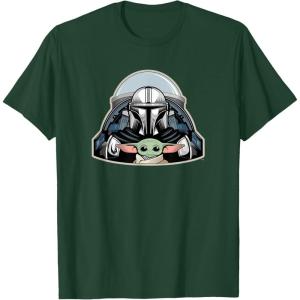 image:imageStar Wars The Mandalorian Season 3 N1 Starfighter Grogu TShirtDark Green