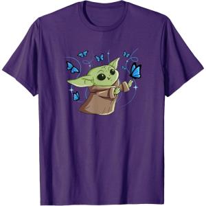 image:imageStar Wars The Mandalorian The Child with Blue Butterflies TShirtPurple