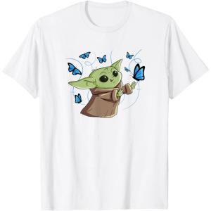 image:imageStar Wars The Mandalorian The Child with Blue Butterflies TShirtWhite