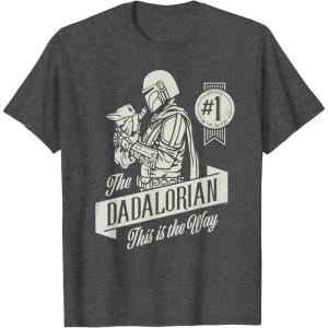 image:imageStar Wars The Mandalorian and Grogu Dadalorian Fathers Day TShirtDark Heather Grey
