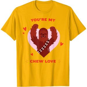 image:imageStar Wars Valentines Day quotYoure My Chew Lovequot Chewbacca TShirtGolden Yellow