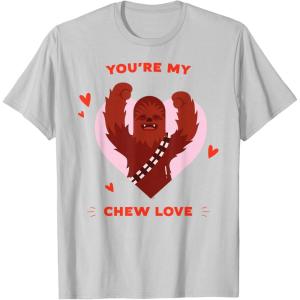 image:imageStar Wars Valentines Day quotYoure My Chew Lovequot Chewbacca TShirtSilver Grey