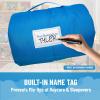 image:imageJay Franco Kids Nap Mat with Embedded Pillow amp Blanket  Soft 46x20 Microfiber Sleeping Bag with Name Tag amp Handle for School Travel SleepoverBlue  Avengers