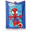 image:imageJay Franco Kids Plush Throw Blanket  Soft amp Cozy Fleece Throw for Bedroom amp Couch Dcor Official Licensed Product Teal  Mandalorian 40x50  Travel BlanketBlue  Spidey  Friends