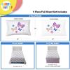 image:imageSunny Side Up Kids Sheet Set with Fitted Flat Sheets amp Pillow Cover  UltraSoft Bedding with Pillowcase for Room Decor White  The Mandalorian 3 Piece TwinWhite  Flutter