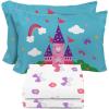 image:imageSunny Side Up Kids Sheet Set with Fitted Flat Sheets amp Pillow Cover  UltraSoft Bedding with Pillowcase for Room Decor White  The Mandalorian 3 Piece TwinWhite  Magic Castle
