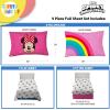 image:imageSunny Side Up Kids Sheet Set with Fitted Flat Sheets amp Pillow Cover  UltraSoft Bedding with Pillowcase for Room Decor White  The Mandalorian 3 Piece TwinWhite  Minnie Mouse