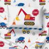 image:imageSunny Side Up Kids Sheet Set with Fitted Flat Sheets amp Pillow Cover  UltraSoft Bedding with Pillowcase for Room Decor White  The Mandalorian 3 Piece TwinWhite  Construction Zone