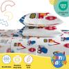 image:imageSunny Side Up Kids Sheet Set with Fitted Flat Sheets amp Pillow Cover  UltraSoft Bedding with Pillowcase for Room Decor White  The Mandalorian 3 Piece TwinWhite  Construction Zone