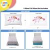image:imageSunny Side Up Kids Sheet Set with Fitted Flat Sheets amp Pillow Cover  UltraSoft Bedding with Pillowcase for Room Decor White  The Mandalorian 3 Piece TwinWhite  Rainbow Unicorn
