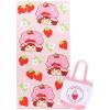 image:imageJay Franco Beach Towel and Tote Bag Set  16 x 145 Canvas Shoulder Handbag with 28 x 58 Super Soft Absorbent Bath TowelPink  Strawberry Shortcake