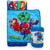 image:imageJay Franco Kids Nap Mat with Embedded Pillow amp Blanket  Soft 46x20 Microfiber Sleeping Bag with Name Tag amp Handle for School Travel SleepoverBlue  Avengers