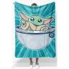image:imageJay Franco Kids Plush Throw Blanket  Soft amp Cozy Fleece Throw for Bedroom amp Couch Dcor Official Licensed Product Teal  Mandalorian 40x50  Travel BlanketTeal  Mandalorian