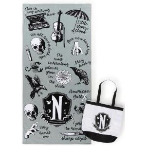 image:imageJay Franco Beach Towel and Tote Bag Set  16 x 145 Canvas Shoulder Handbag with 28 x 58 Super Soft Absorbent Bath TowelGray  Wednesday