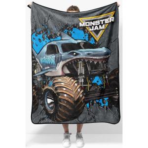 image:imageJay Franco Kids Plush Throw Blanket  Soft amp Cozy Fleece Throw for Bedroom amp Couch Dcor Official Licensed Product Teal  Mandalorian 40x50  Travel BlanketGray  Monster Jam