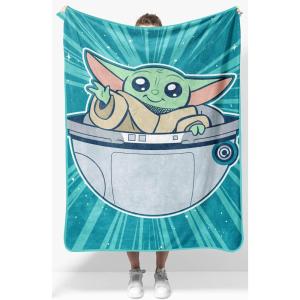 image:imageJay Franco Kids Plush Throw Blanket  Soft amp Cozy Fleece Throw for Bedroom amp Couch Dcor Official Licensed Product Teal  Mandalorian 40x50  Travel BlanketTeal  Mandalorian