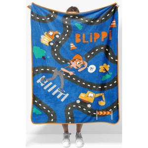 image:imageJay Franco Kids Plush Throw Blanket  Soft amp Cozy Fleece Throw for Bedroom amp Couch Dcor Official Licensed Product Teal  Mandalorian 40x50  Travel BlanketBlue  Blippi