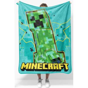 image:imageJay Franco Kids Plush Throw Blanket  Soft amp Cozy Fleece Throw for Bedroom amp Couch Dcor Official Licensed Product Teal  Mandalorian 40x50  Travel BlanketTeal  Minecraft