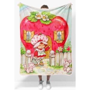image:imageJay Franco Kids Plush Throw Blanket  Soft amp Cozy Fleece Throw for Bedroom amp Couch Dcor Official Licensed Product Teal  Mandalorian 40x50  Travel BlanketMulti  Strawberry Shortcake