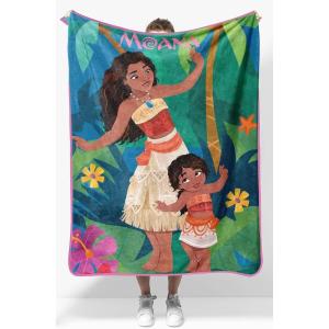 image:imageJay Franco Kids Plush Throw Blanket  Soft amp Cozy Fleece Throw for Bedroom amp Couch Dcor Official Licensed Product Teal  Mandalorian 40x50  Travel BlanketMulti  Moana