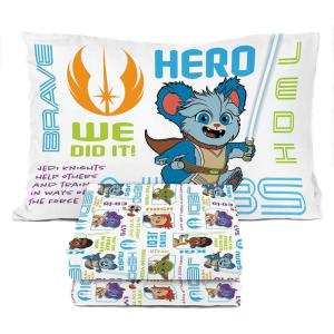 image:imageSunny Side Up Kids Sheet Set with Fitted Flat Sheets amp Pillow Cover  UltraSoft Bedding with Pillowcase for Room Decor White  The Mandalorian 3 Piece TwinMulti  Young Jedi Adventures