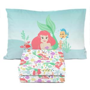 image:imageSunny Side Up Kids Sheet Set with Fitted Flat Sheets amp Pillow Cover  UltraSoft Bedding with Pillowcase for Room Decor White  The Mandalorian 3 Piece TwinMulti  Little Mermaid