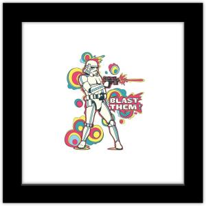 image:imageTrends International Gallery Pops Star Wars Saga  Pop 70s Stormtrooper Blast Them Wall Art Wall Poster 1200 x 1200 Black Frame VersionBlack Frame Version