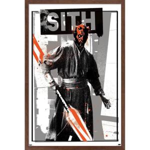 image:imageTrends International Star Wars The Phantom Menace  Darth Maul Glitch Wall Poster 34L x 224W Premium Unframed VersionMahogany Framed Version